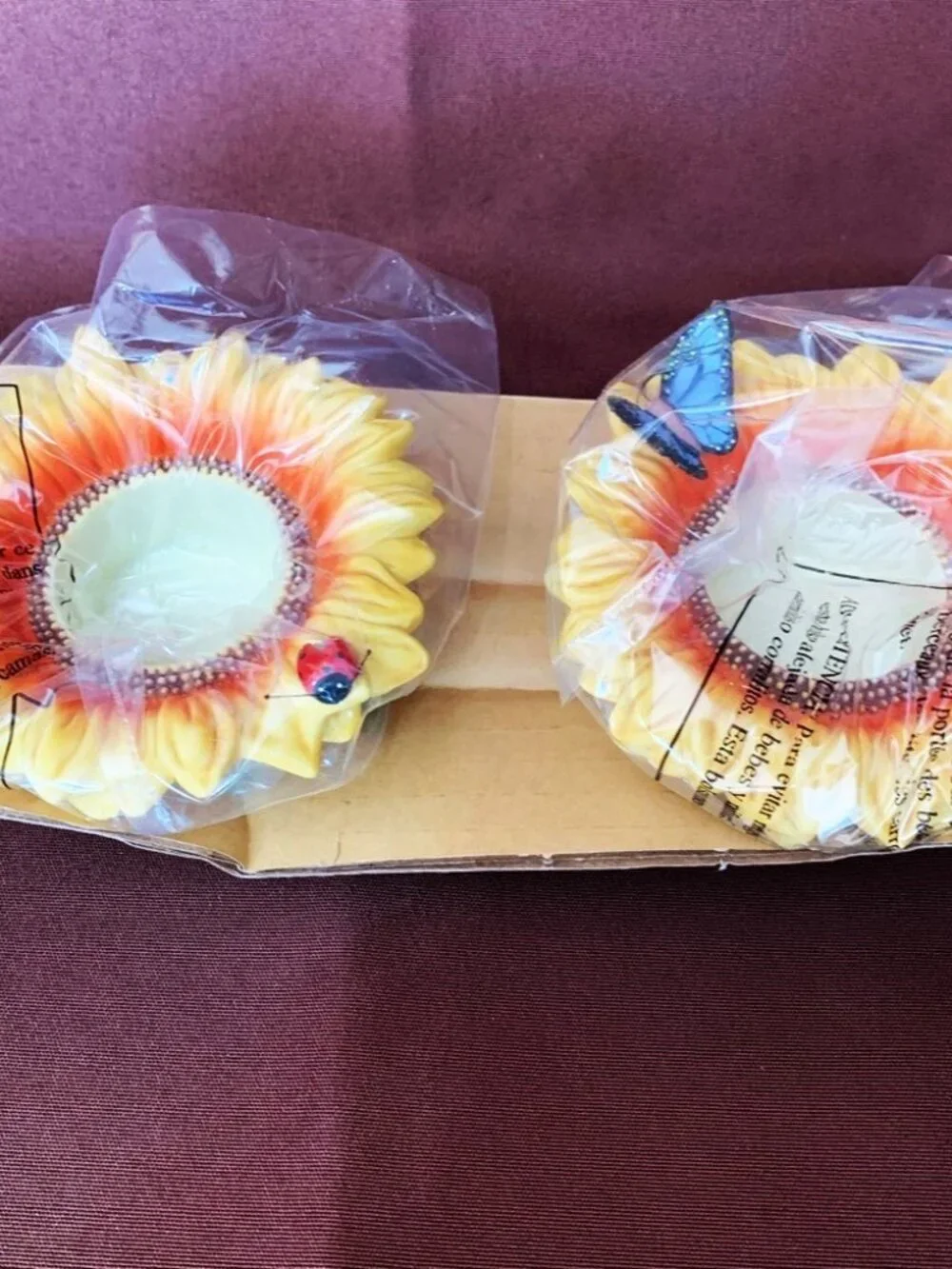 NWT PartyLite Sunflower Buddies Candle Holders - Set of 2 - Picture 6 of 6